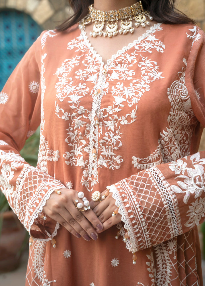 Zenia by Fine Tex Unstitched Royal Embroidered Chiffon Suits 3 Piece FNT25ZC ZC-06 - Festive Collection