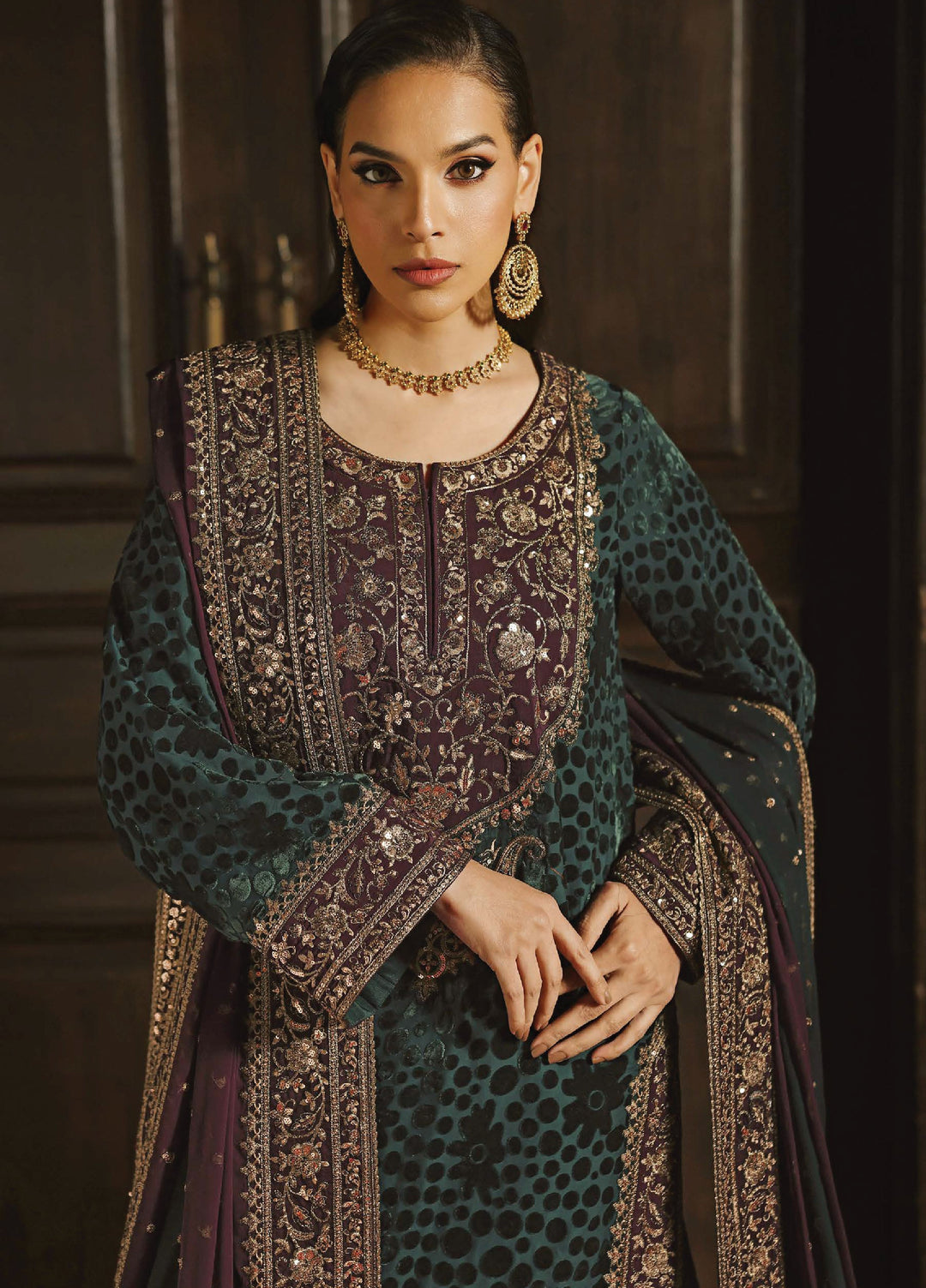 Signora by Charizma Unstitched Velvet Embroidered Suits 3 Piece CRZ25SV CVT5-09 - Festive Collection
