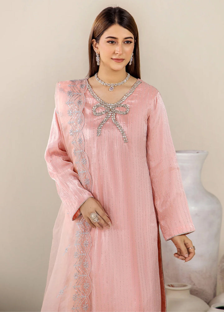The Florea Edit by Alyra RTW Embossed Sheesha Silk 3 Piece Suit HAZEL-RTW1001 - Festive Collection