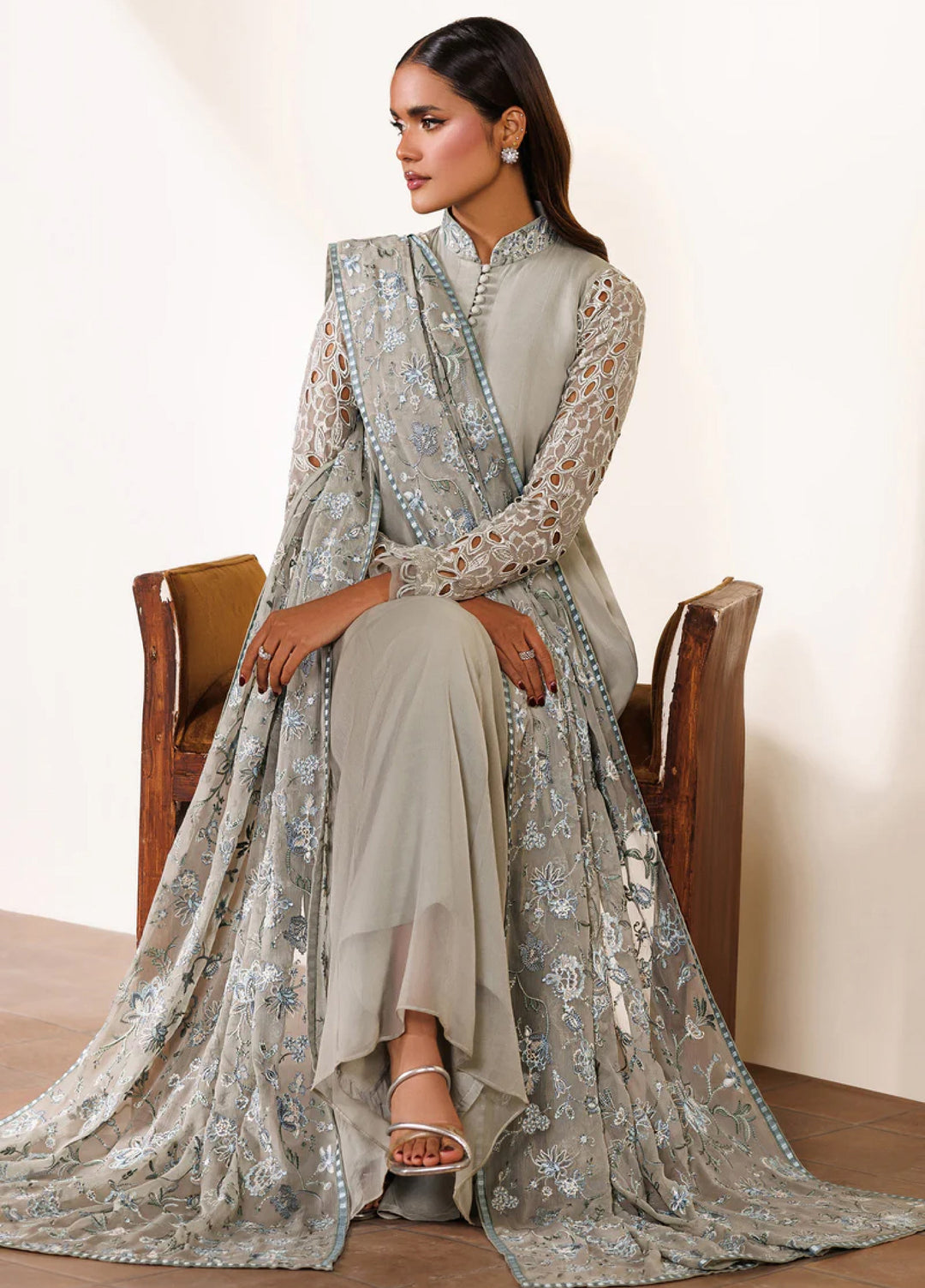 Zarif Women RTW Embroidered Chiffon 3 Piece Suit ZR26UCR ZRF-EMC-19 - Eid Collection