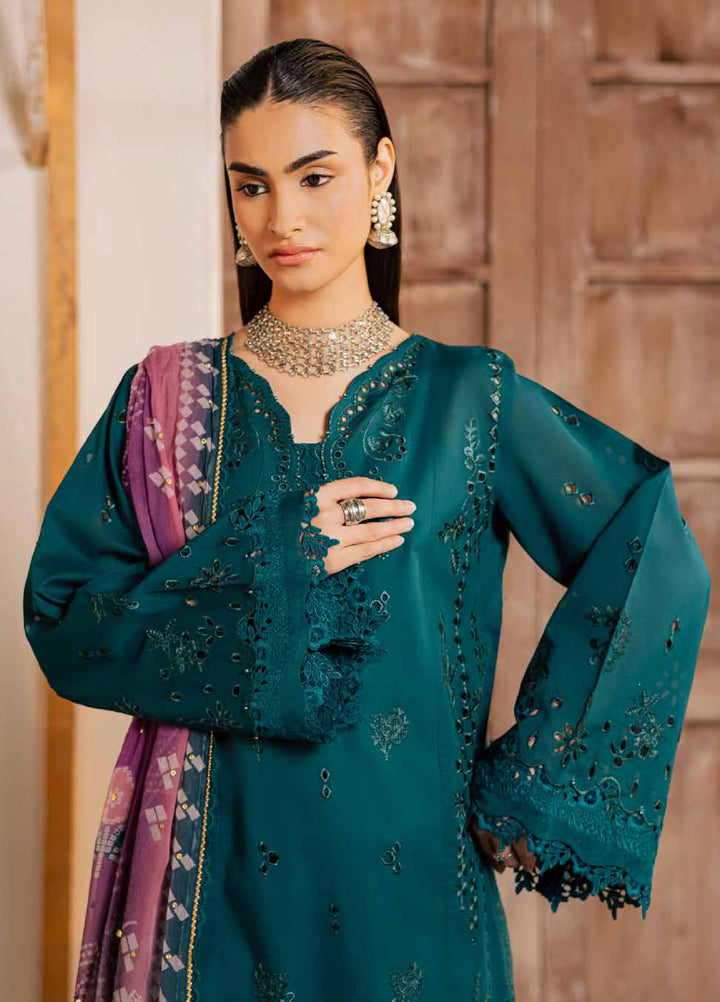 Bazar by Nureh Unstitched Chikankari Lawn 4 Piece Suit NU26UNL NE-256 - Eid Collection
