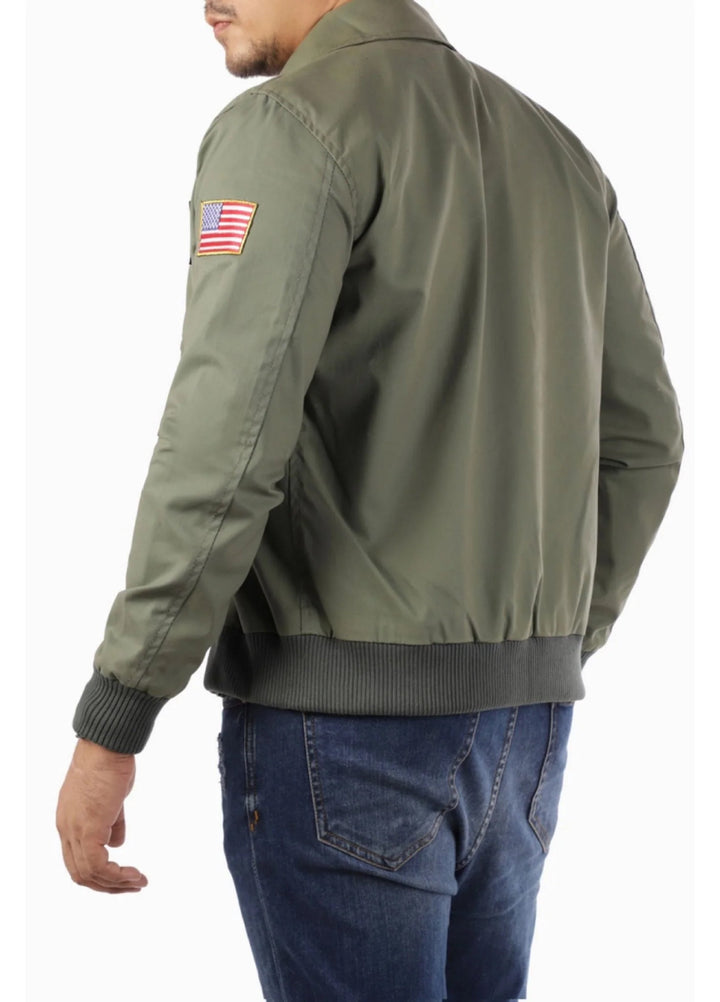 Jild Leathers Top Gun Aviator Jacket-Green - Blazers And Coats Collection