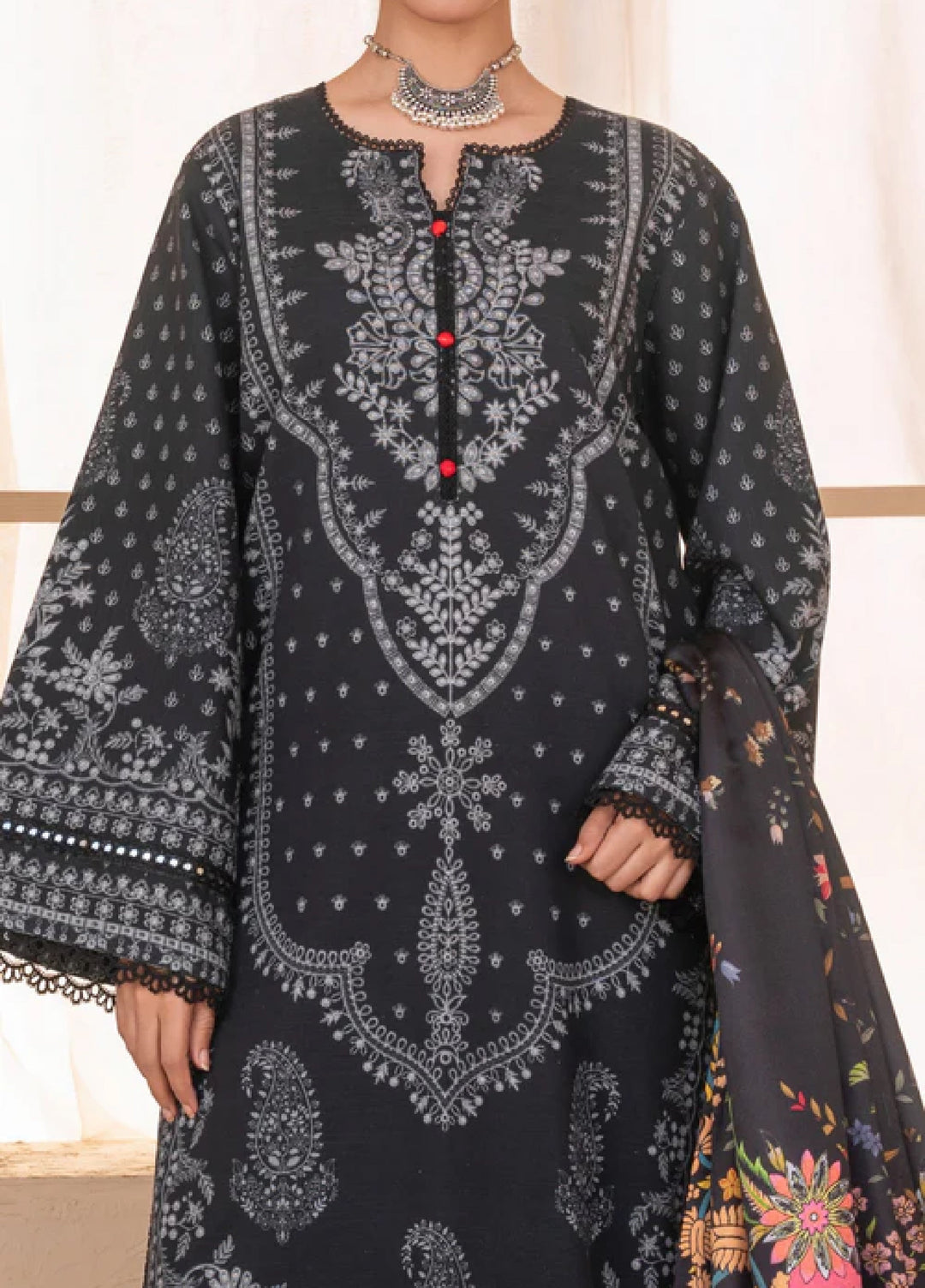 Jugnu by Chandan Nagri Women Pret Embroidered Khaddar 3 Piece Suit Raami - Winter Collection