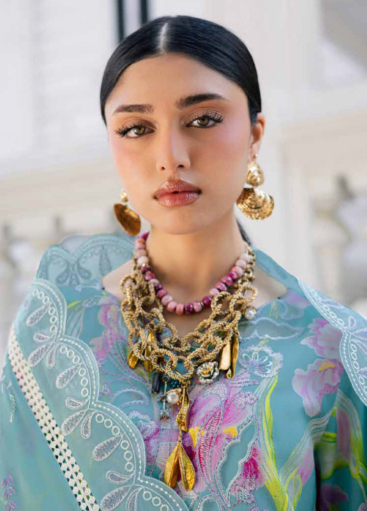 Maya by Nureh Unstitched Embroidered Luxury Lawn 3 Piece Suit NU26ULM NS-167 - Summer Collection