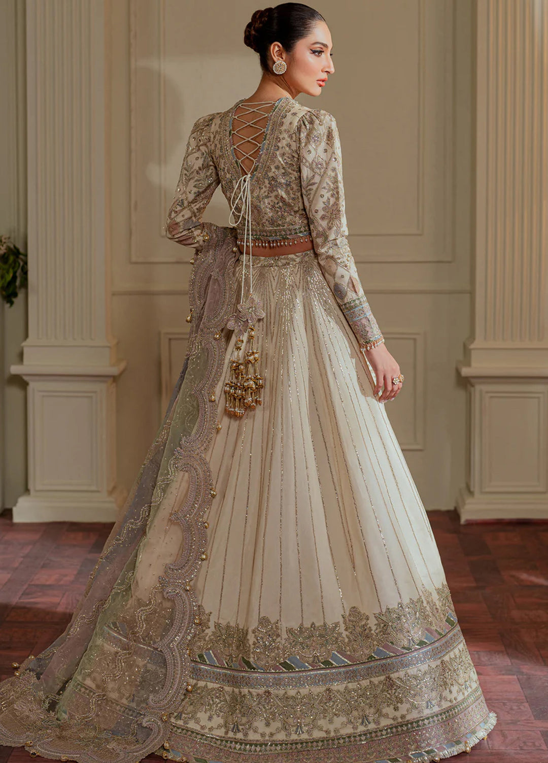 Chantelle by Baroque Unstitched Net Embroidered Suits 3 Piece BQ25FC CH13-06 - Festive Collection