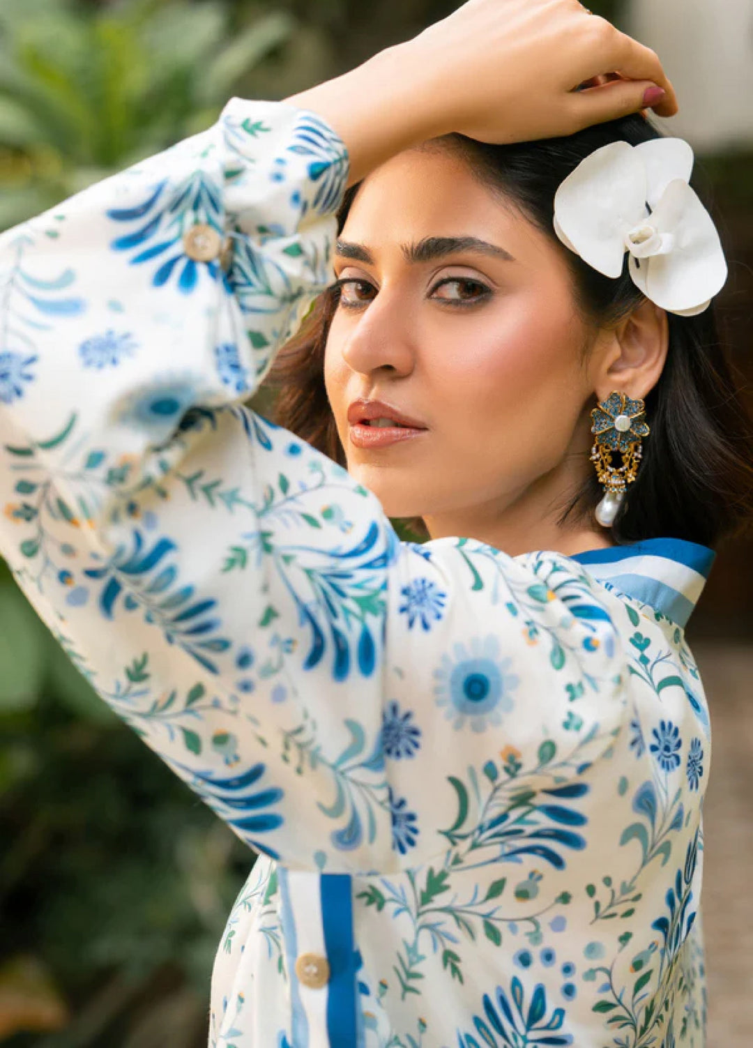 Nairah Women Pret Printed Arabic Lawn Suit NAH26PN Sapphire Mist - Spring Collection