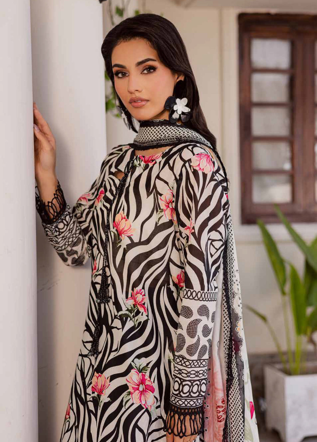 Rania by Nureh Unstitched Printed Lawn 3 Piece Suit NU26ULR NR-08 - Casual Collection