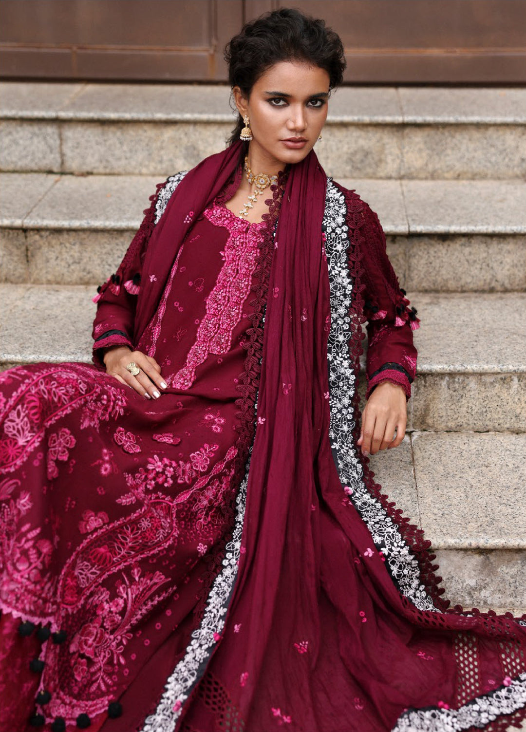 Lilas by Republic WomensWear Unstitched Embroidered Lawn 3 Piece Suit RW26ULL D-1A - Eid Collection