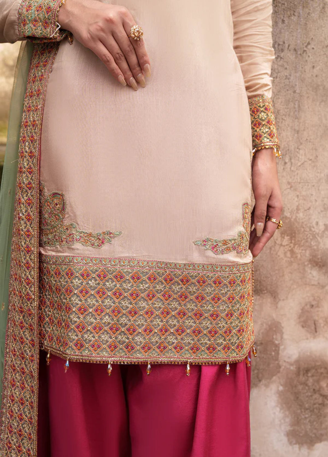 Zaria by Meeral Pret Embroidered Raw Silk 3 Piece Sierra - Festive Collection