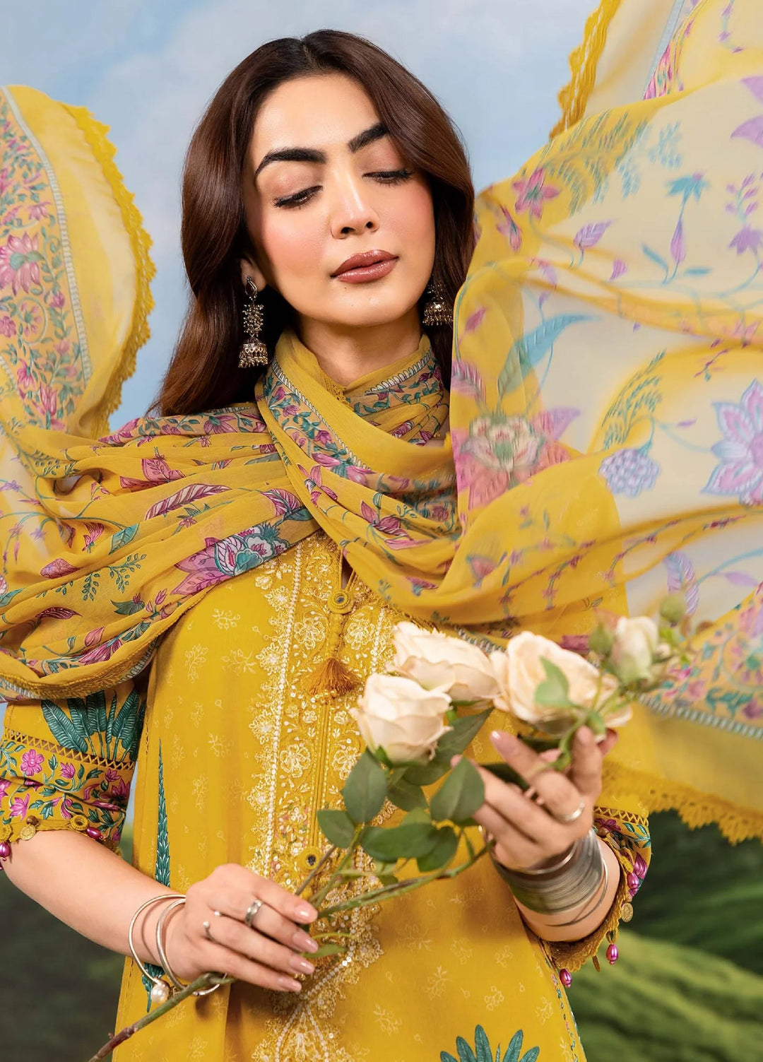 M Basics by Maria B Unstitched Embroidered Lawn 3 Piece Suit MB26SSEL MB-CUSV14-03A - Eid Collection