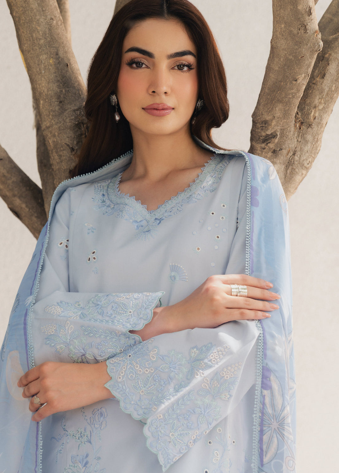 Eclat Premium by Seran Unstitched Embroidered Lawn 3 Piece Suit SN26ULE Eloire D-02 - Summer Collection