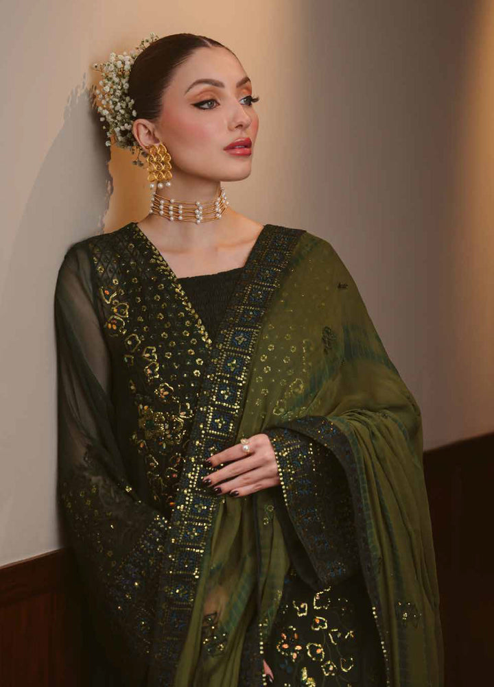 Elaya by Nureh Unstitched Embroidered Chiffon 4 Piece Suit NU26UEF NEL-93 - Festive Collection