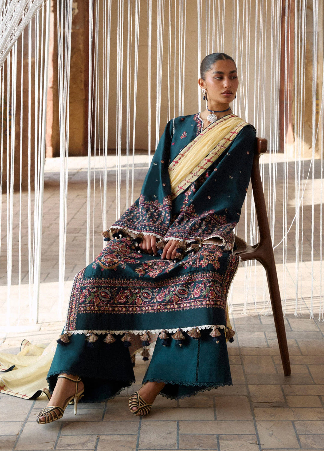 Zan by Hussain Rehar Unstitched Embroidered Lawn 3 Piece Suit HR26UZF Cinko D-99 - Festive Collection