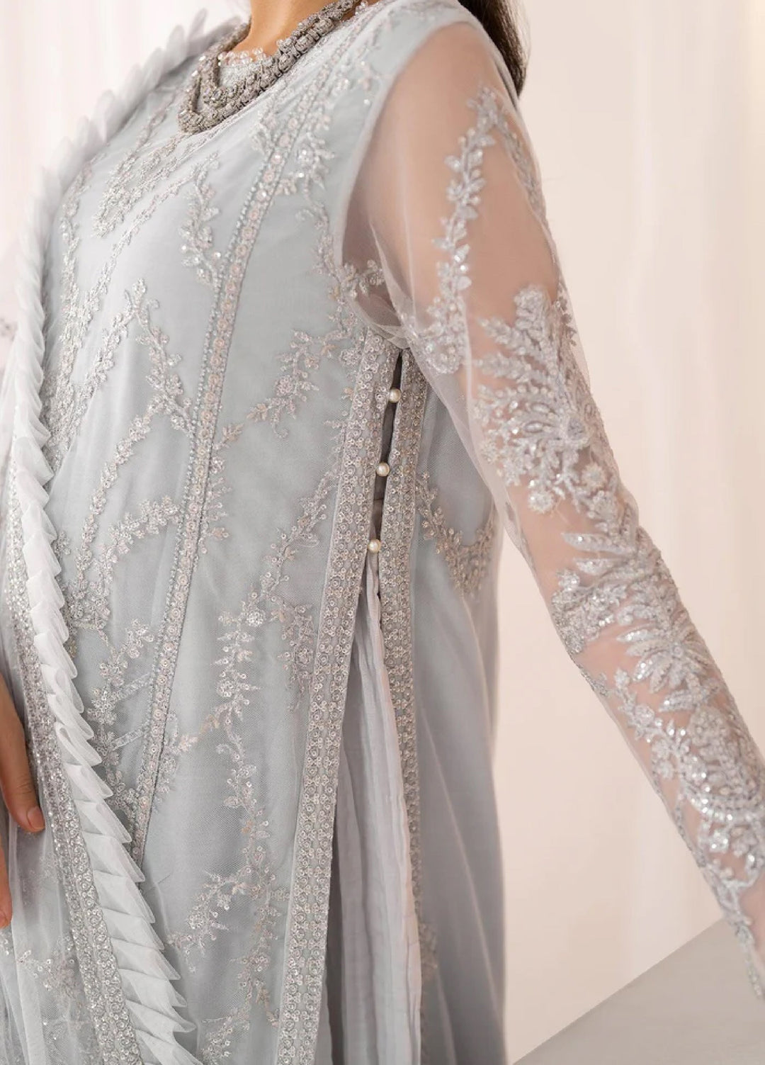 Zarif Women Unstitched Embroidered Net 3 Piece Suit ZR26UFC ZMU 03 DARIA - Festive Collection