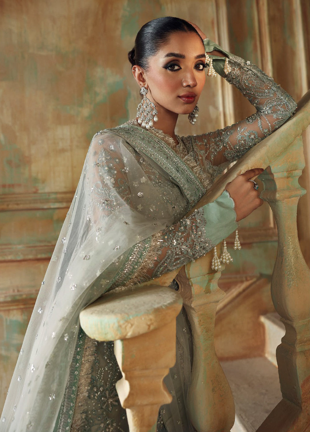 Zyra Unstitched Embroidered Net 3 Piece Suit ZY26UW D-2 Nargis - Wedding Collection