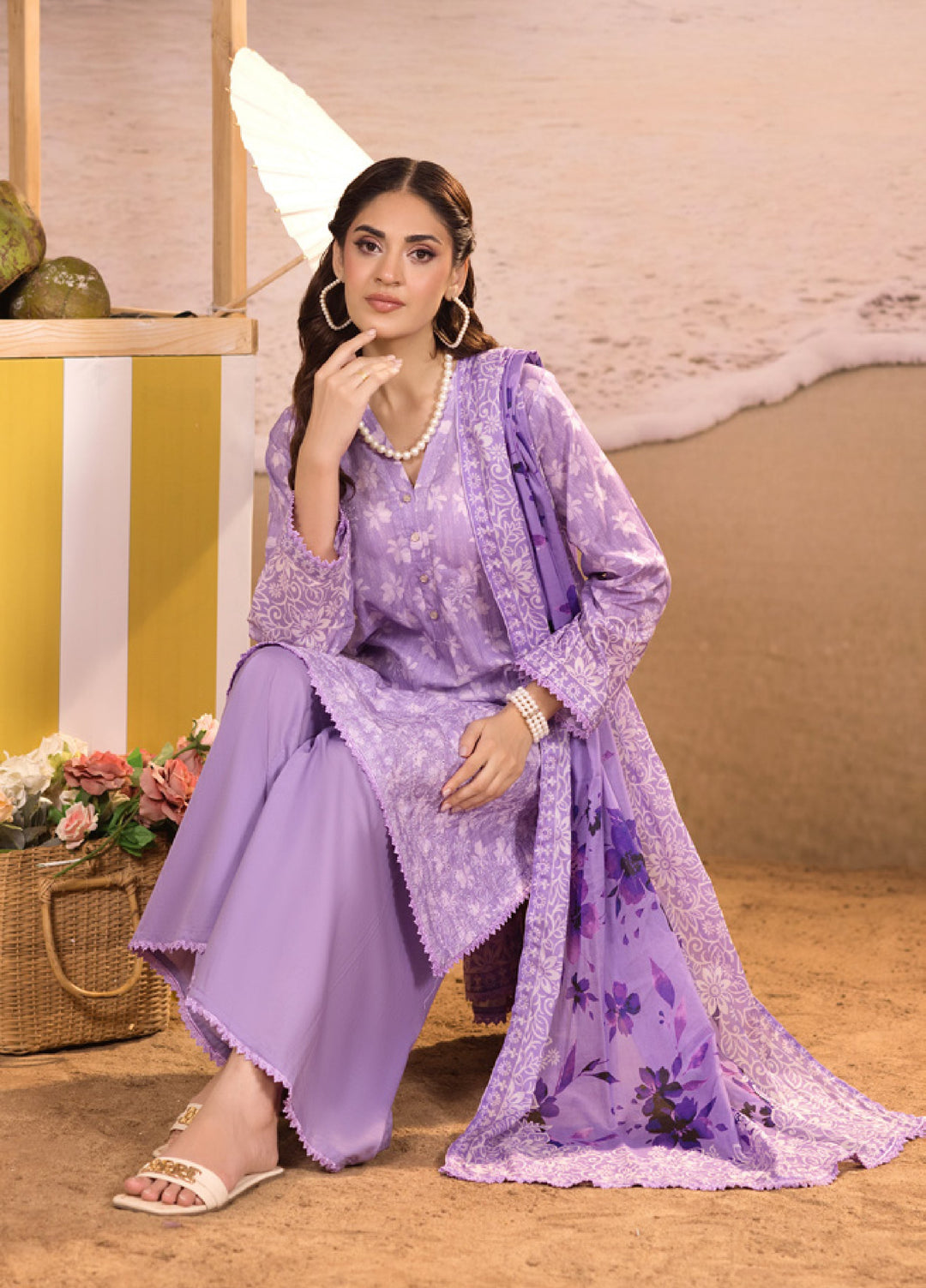 Regalia Textiles Unstitched Embroidered Lawn 3 Piece Suit RG26UEL D-2 - Casual Collection