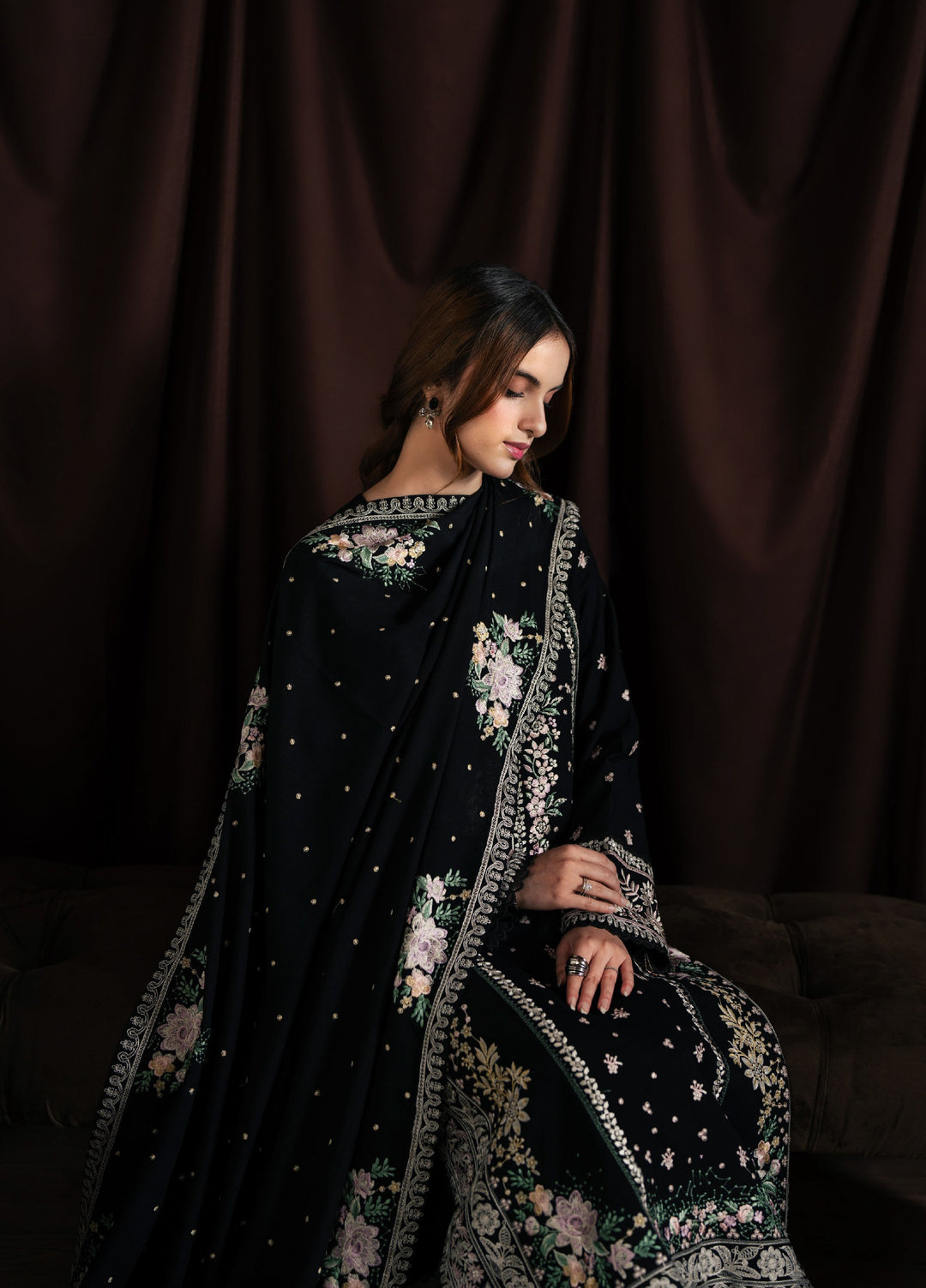 Neeshay Winter Reverie Unstitched Karandi Embroidered Suits 3 Piece NSH25WR Velayne - Winter Collection