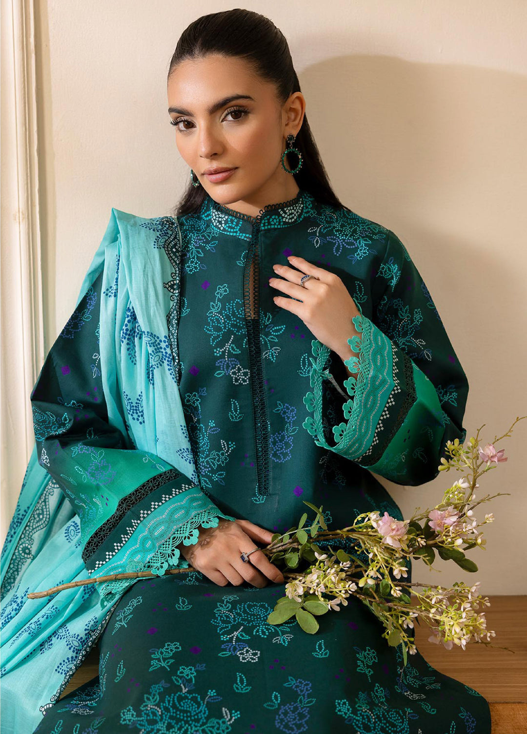 Nissa by RajBari Unstitched Printed Lawn 3 Piece Suit RB26ULN D-05 - Casual Collection