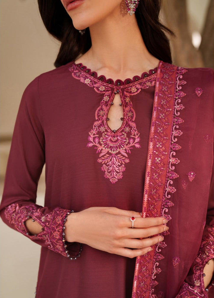 Tabeer by Zarif Unstitched Silk Embroidered 3 Piece Suit ZR26UT ZE-TS-01 MALIKA - Winter Collection