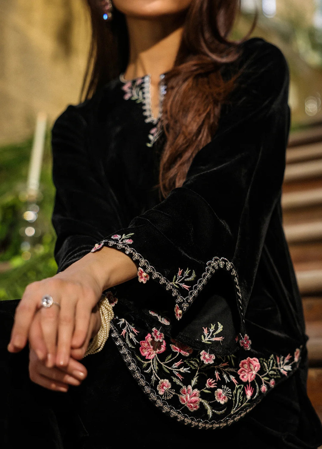 Elayra by Sahar Pret Velvet 2 Piece Embroidered Noir Elegance - Festive Collection