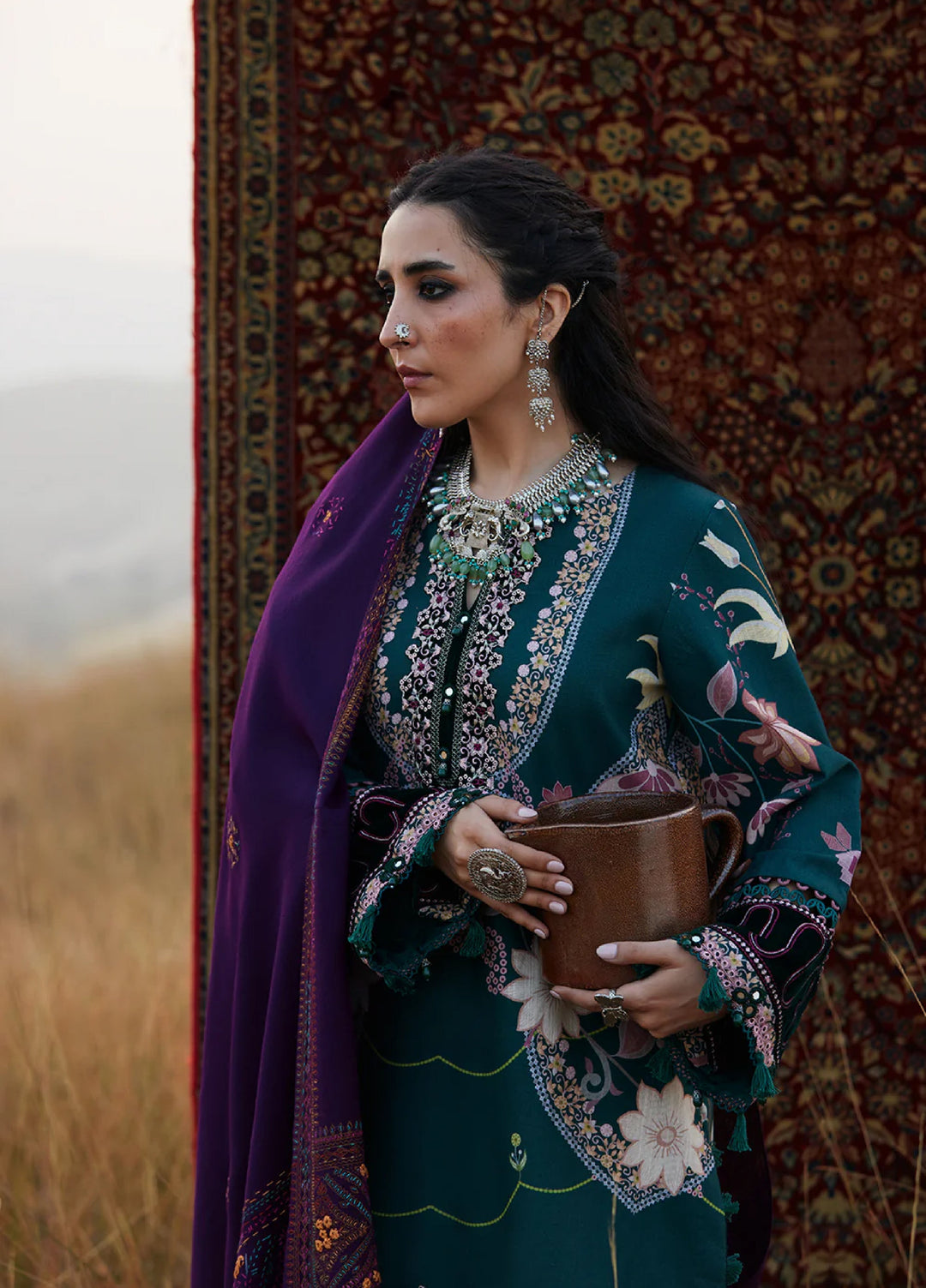 Saira Rizwan Unstitched Khaddar Embroidered Suits 3 Piece SR25UW D-06 Sereneh - Winter Collection