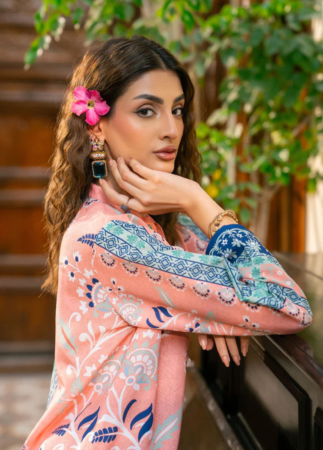 Nairah Women Pret Printed Crepe Suit NAH26PN Peach Melon - Spring Collection