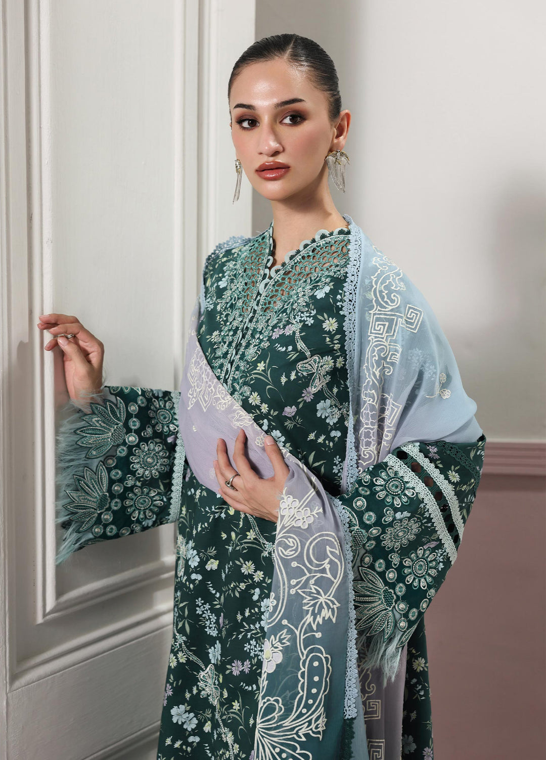 Q Prints by Qalamkar Unstitched Printed Lawn 3 Piece Suit QLK26UQL DIANE QQP-09 (B) - Summer Collection