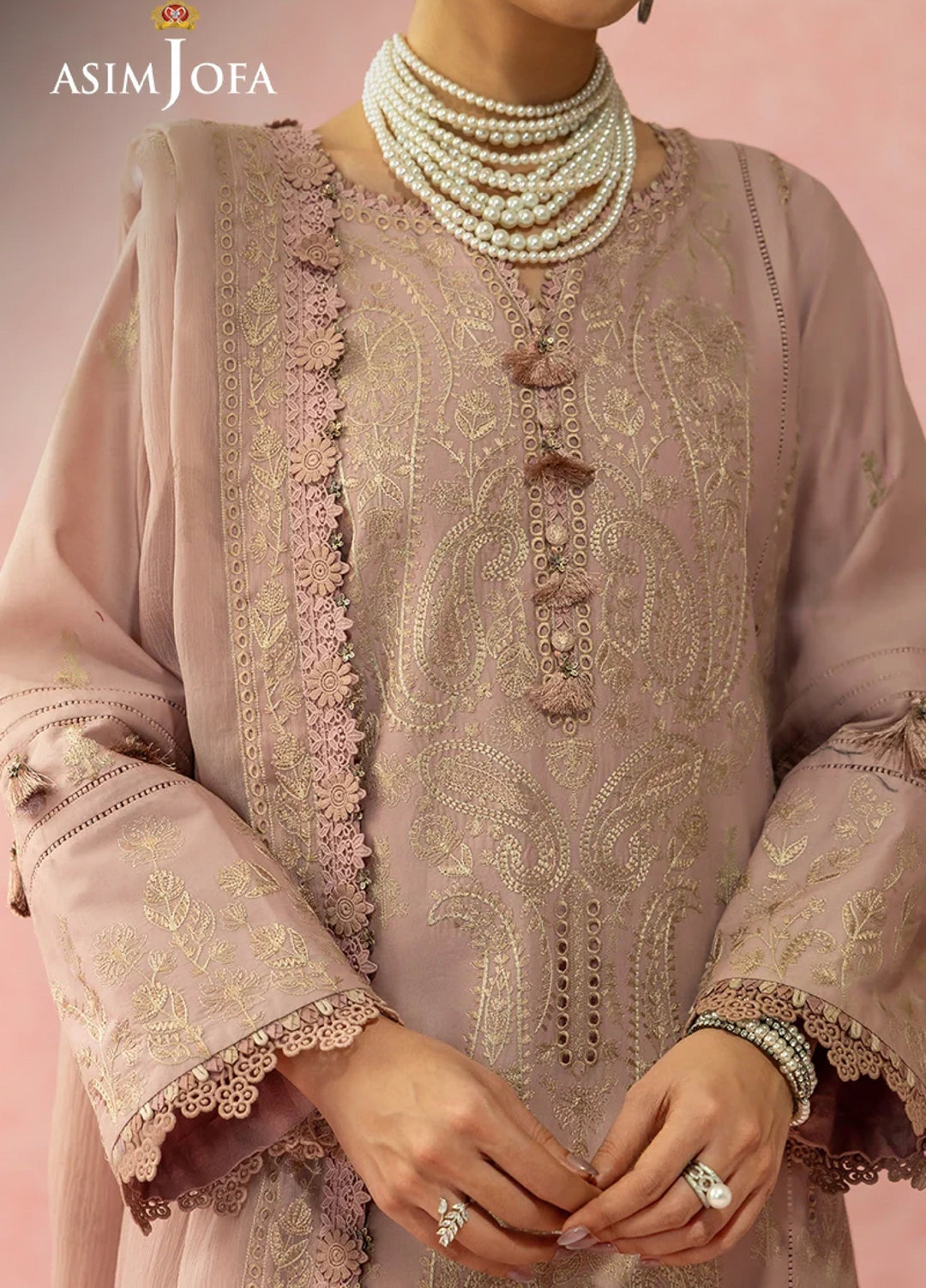 Asim Jofa Unstitched Embroidered Luxury Lawn 3 Piece Suit AJ26ULL AJULW-11 - Festive Collection