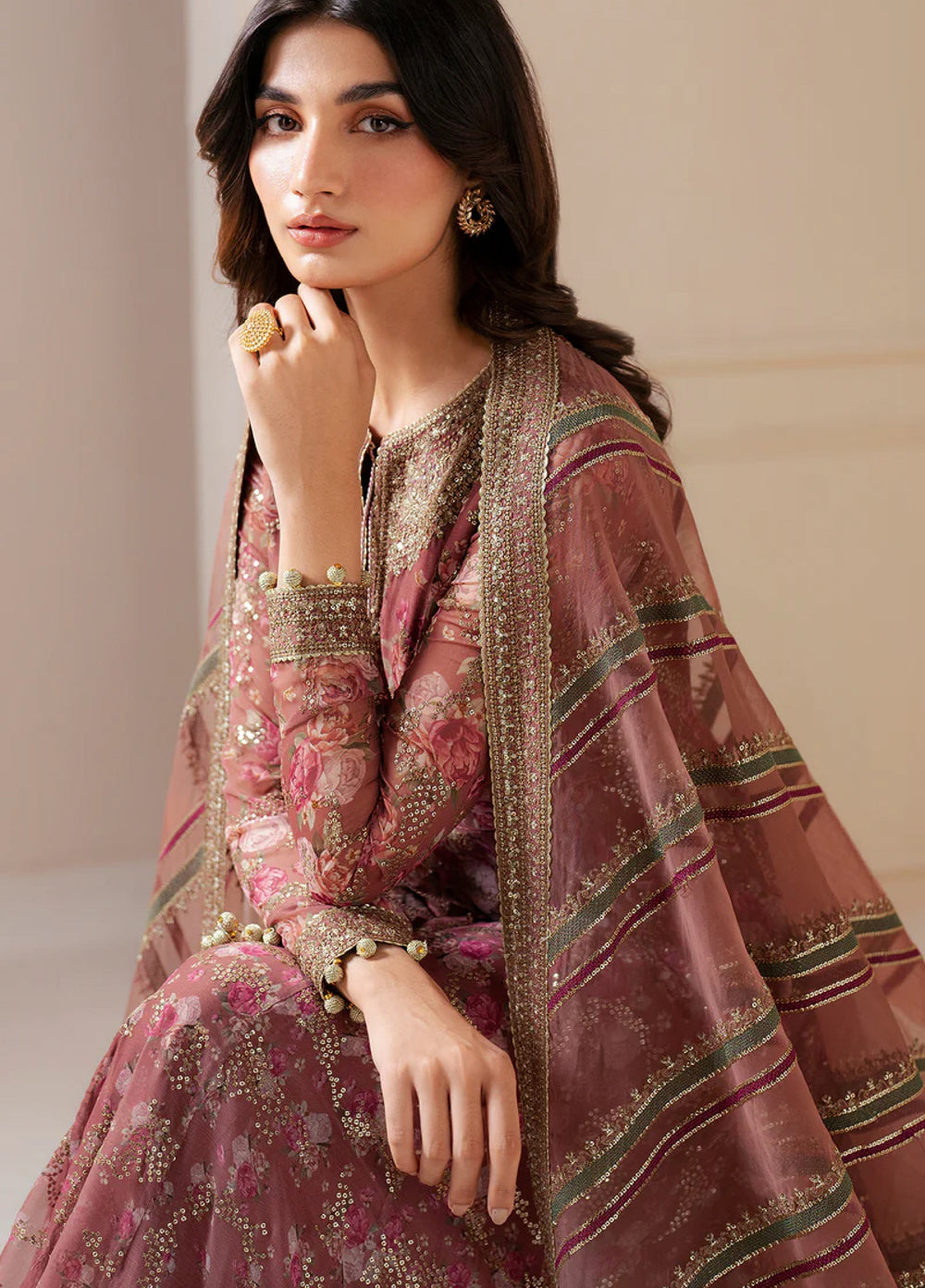Jazmin Unstitched Chiffon Embroidered Suits 3 Piece JZ25CF JZ-UC-D3064 - Festive Collection