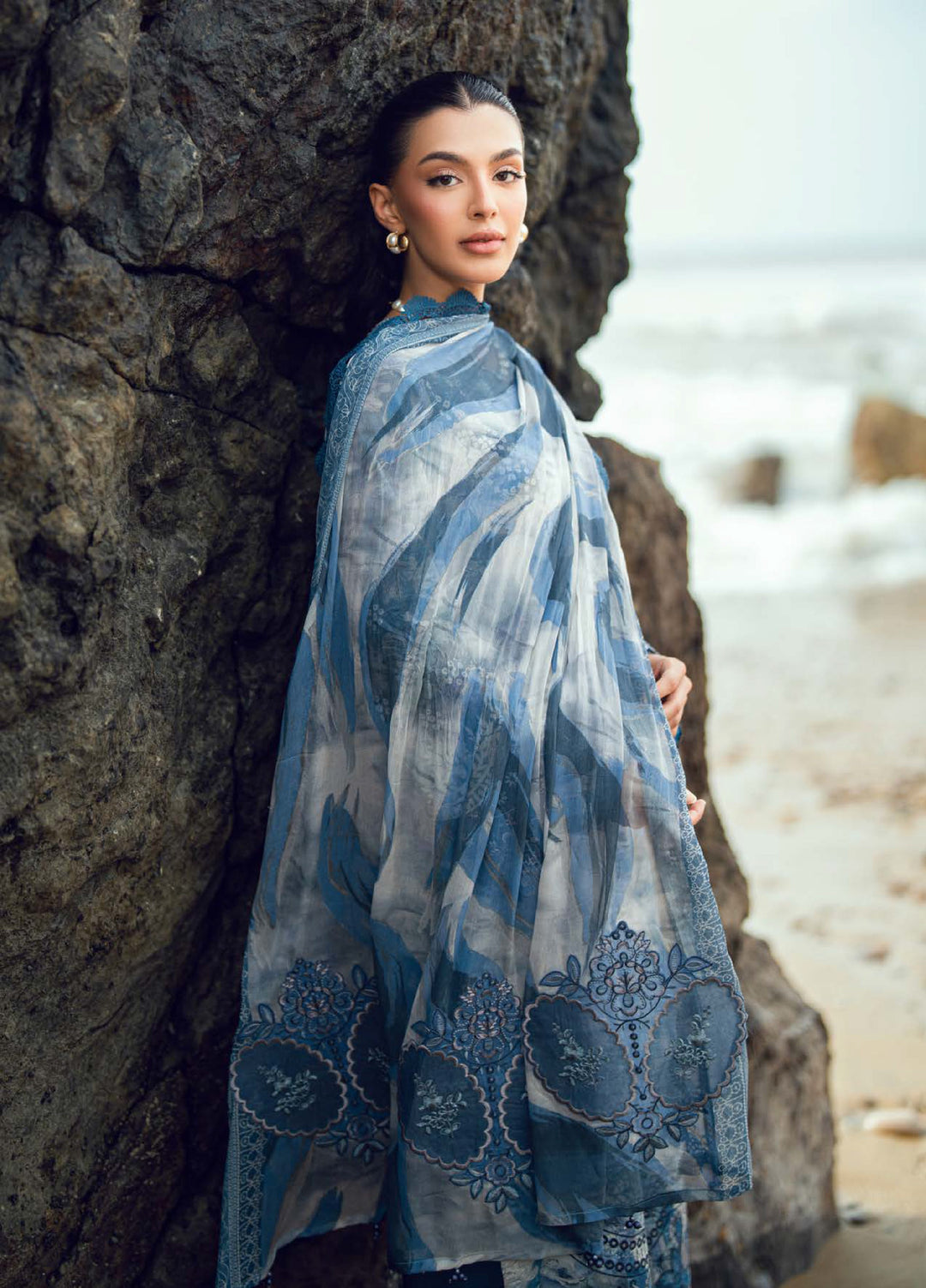 Gardenia by Nureh Unstitched Embroidered Lawn 3 Piece Suit NU26UGL NSG-201 - Summer Collection