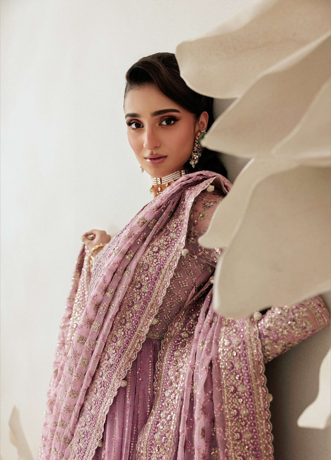 Aik Shaam by AIK Atelier Unstitched Chiffon Embroidered 3 Piece Suit AIK26US D-01 - Wedding Collection