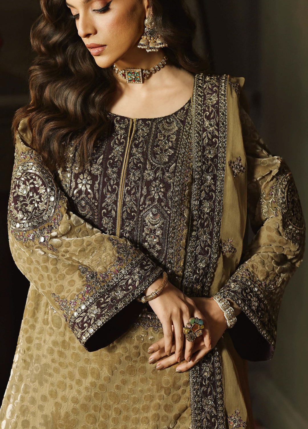 Signora by Charizma Unstitched Velvet Embroidered Suits 3 Piece CRZ25SV CVT5-13 - Festive Collection