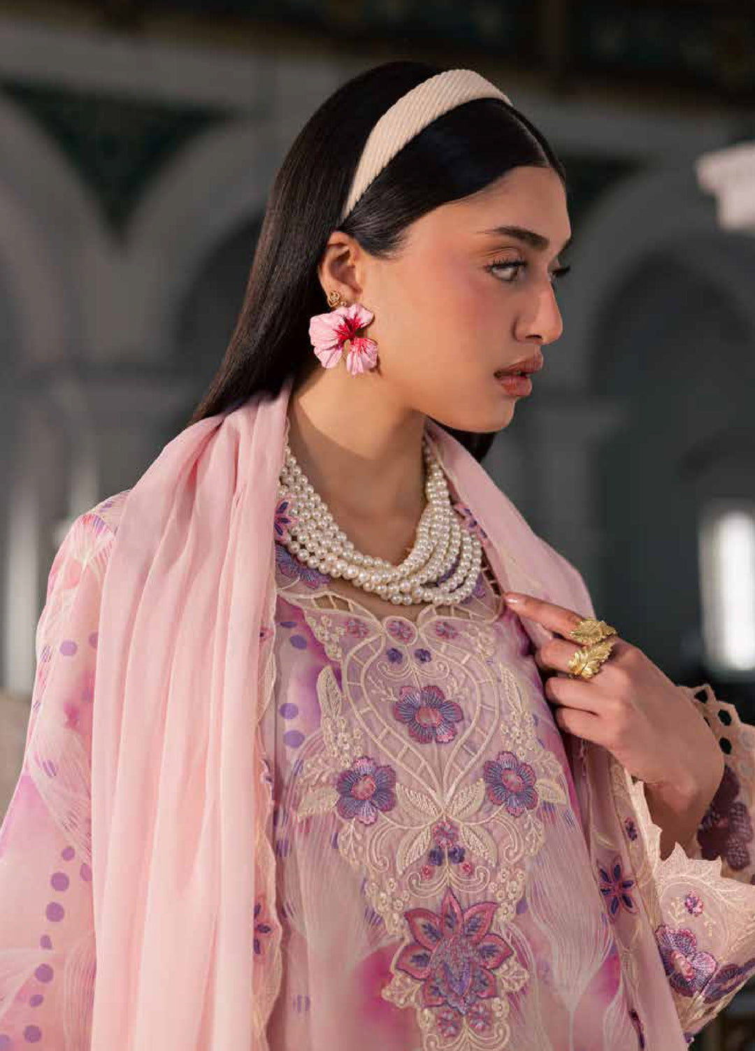Maya by Nureh Unstitched Embroidered Luxury Lawn 3 Piece Suit NU26ULM NS-165 - Summer Collection