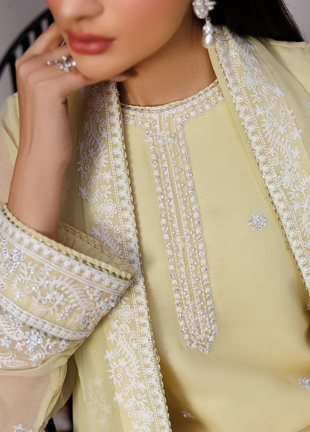 Nourah by Zarif Unstitched Embroidered Chiffon 3 Piece Suit ZR26UCN Nourah ZF/ZQH/ZARD 07 - Festive Collection