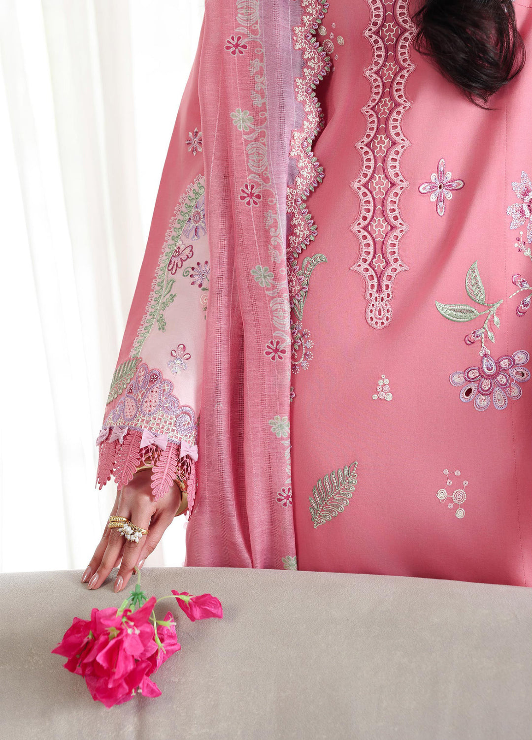 Q Line by Qalamkar Unstitched Embroidered Lawn 3 Piece Suit QLK26ULQ ABEER QKL-2 - Festive Collection