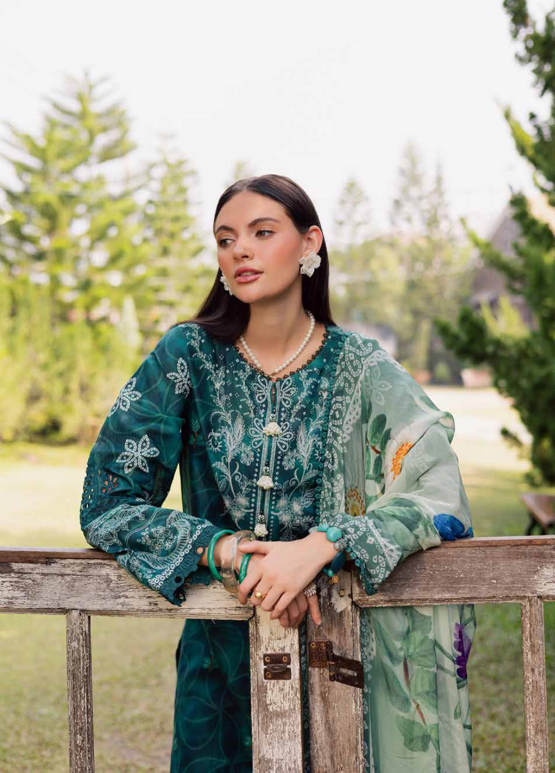 Gardenia by Nureh Unstitched Embroidered Lawn 3 Piece Suit NU26UGL NSG-210 - Summer Collection