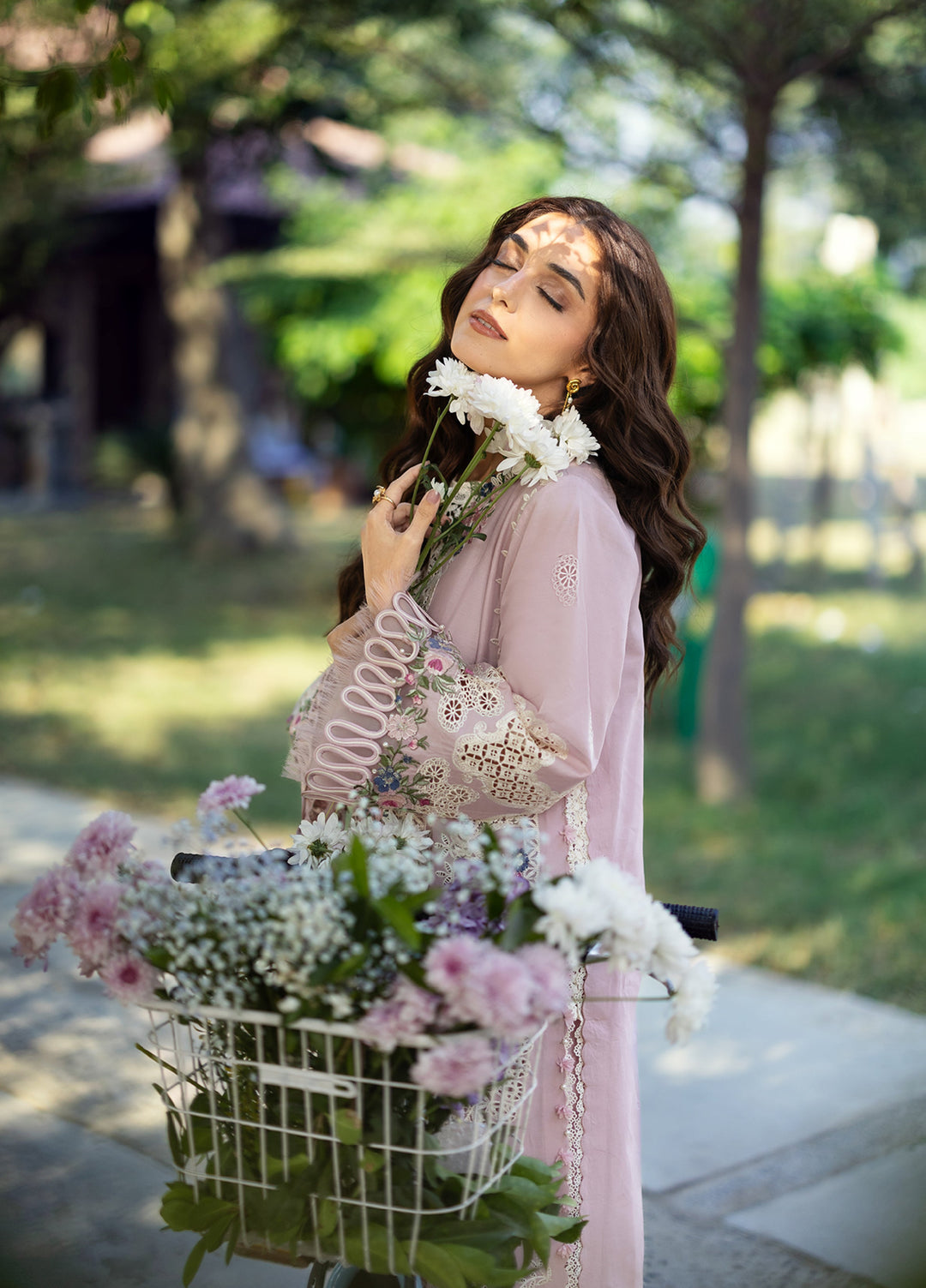 Elaf Premium Unstitched Embroidered Luxury Lawn 3 Piece Suit EL26UPL ELY-1A MAISON PINK - Summer Collection