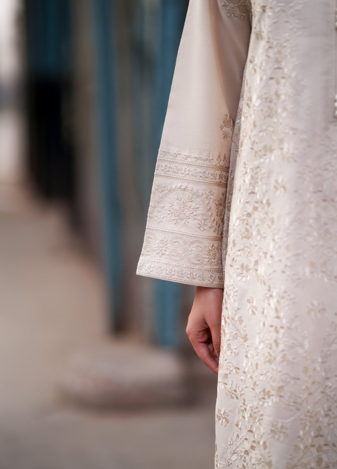 Summer Travels by Casuallite RTW Embroidered Cotton Lawn 3 Piece Suit CL26ULST OUTFIT 07 BLUSH IVORY - Casual Collection