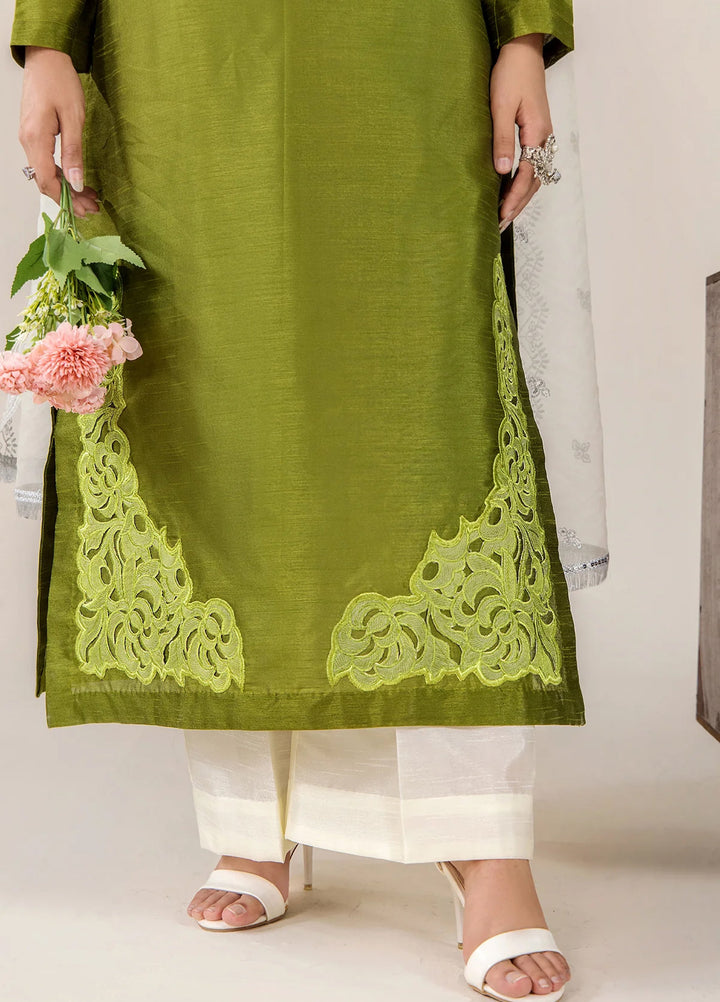 The Florea Edit by Alyra RTW Embossed Indian Raw Silk 3 Piece Suit ELARA-RTW1002 - Festive Collection