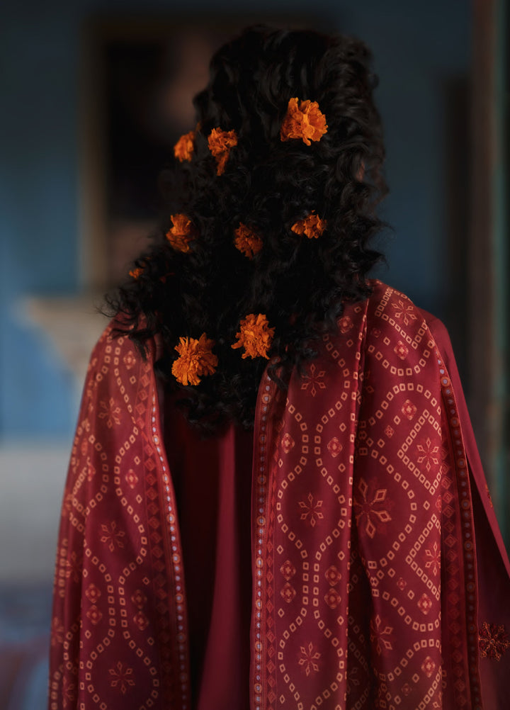 Before Sunset by Casual Lite RTW Embroidered Cotton Lawn 3 Piece Suit CL26PBS Crimson Serenity - Casual Collection