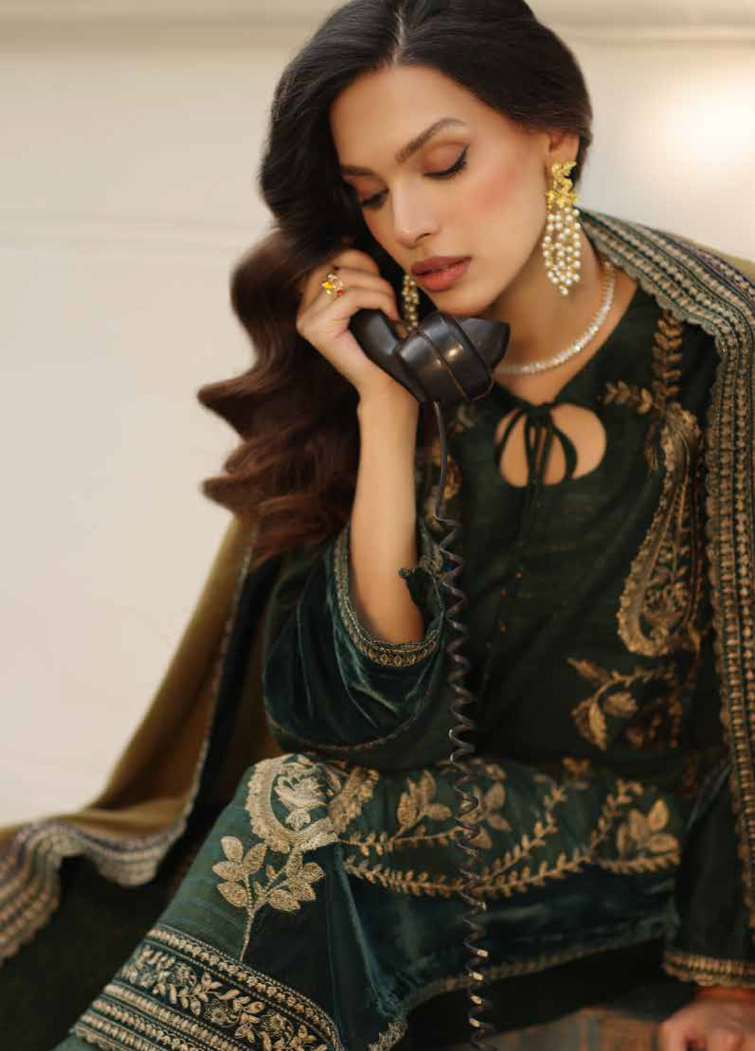 Charizma Signature Unstitched Embroidered Peach Leather 3 Piece CRZ25SP CSW5-07 - Winter Collection