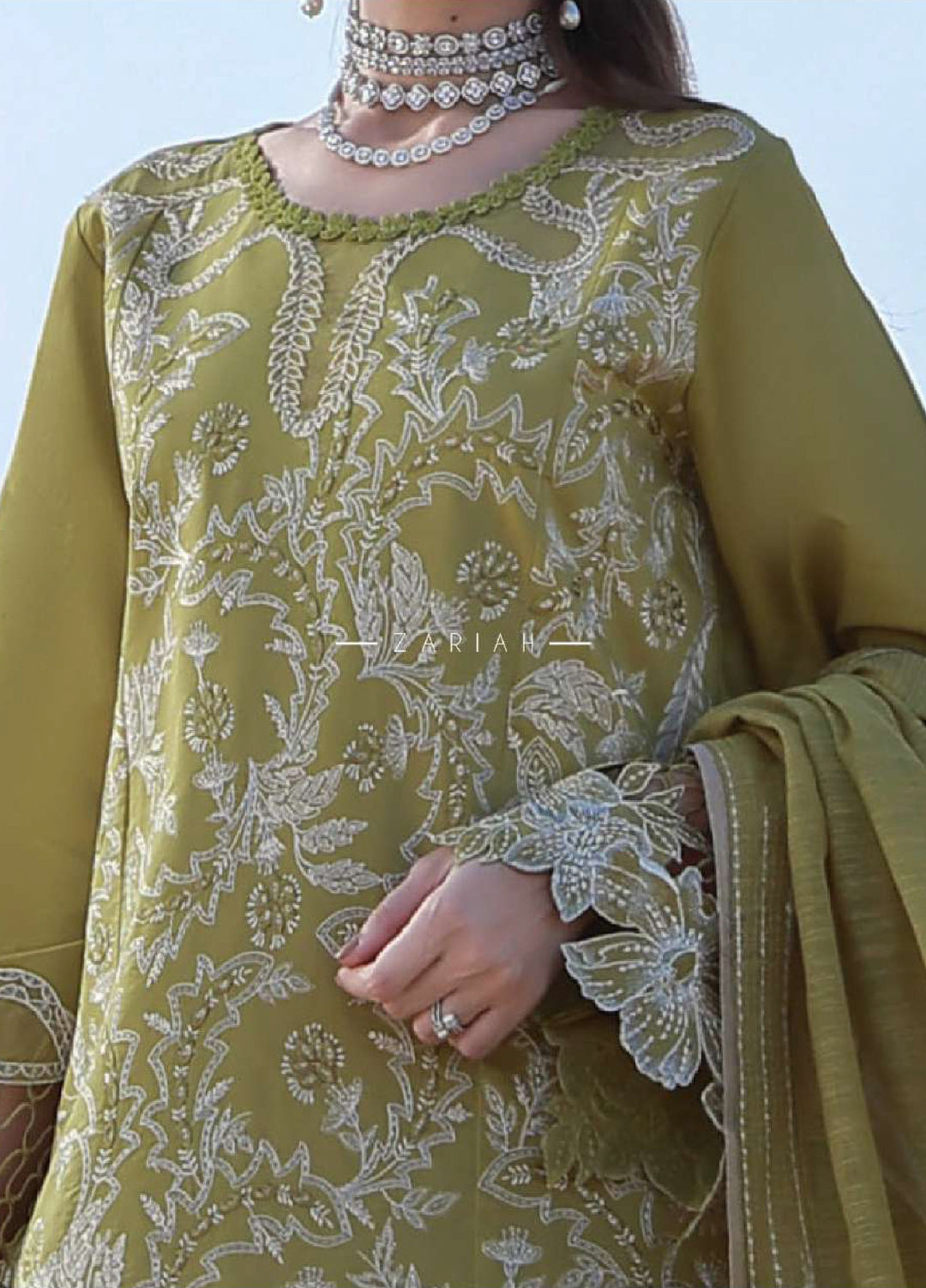 Rang Rasiya Premium Unstitched Embroidered Lawn 3 Piece Suit RR26UP D-11 Zariah - Festive Collection