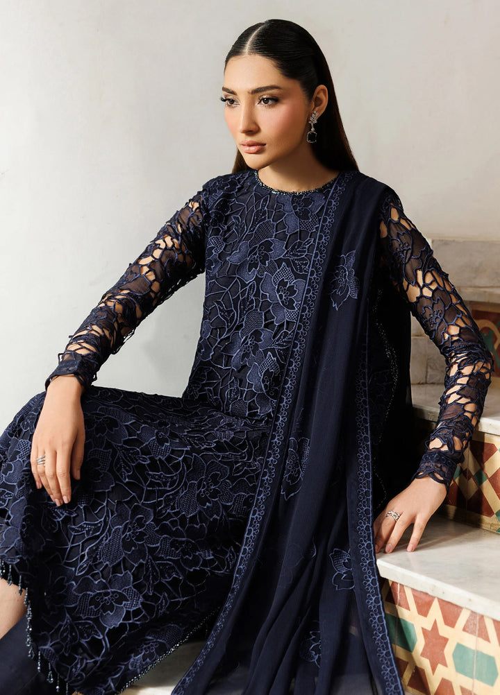 Nourah by Zarif Unstitched Embroidered Chiffon 3 Piece Suit ZR26UCN Nourah ZF/ZQH/SARAYA 02 - Festive Collection