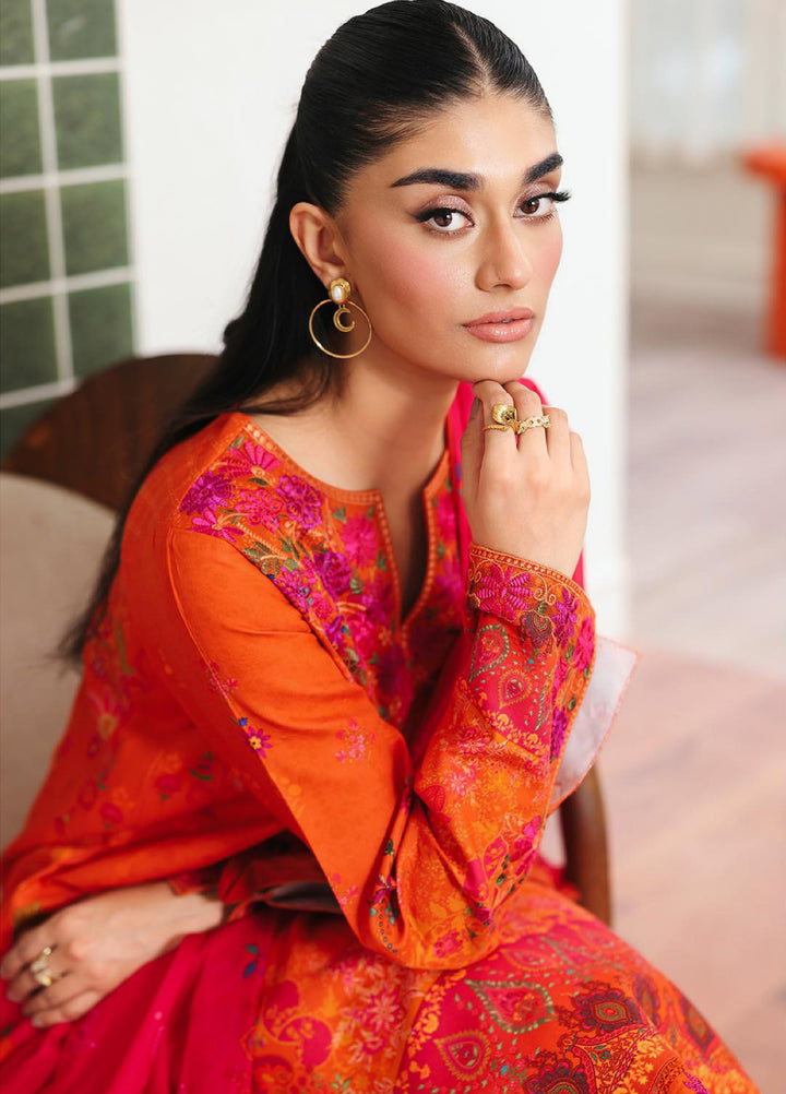 Nissa Floral Symphony by Rajbari Unstitched Lawn Embroidered 3 Piece Suit RB26UNF D-10 - Summer Collection