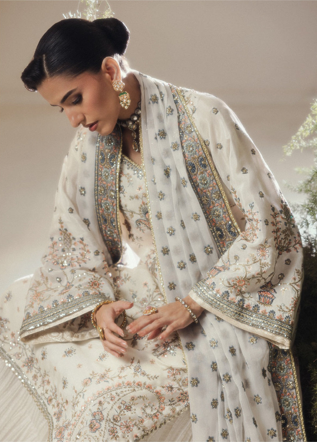 Aik Shaam by AIK Atelier Unstitched Embroidered Medium Silk 3 Piece Suit AIK26UAS C2601 - Wedding Collection
