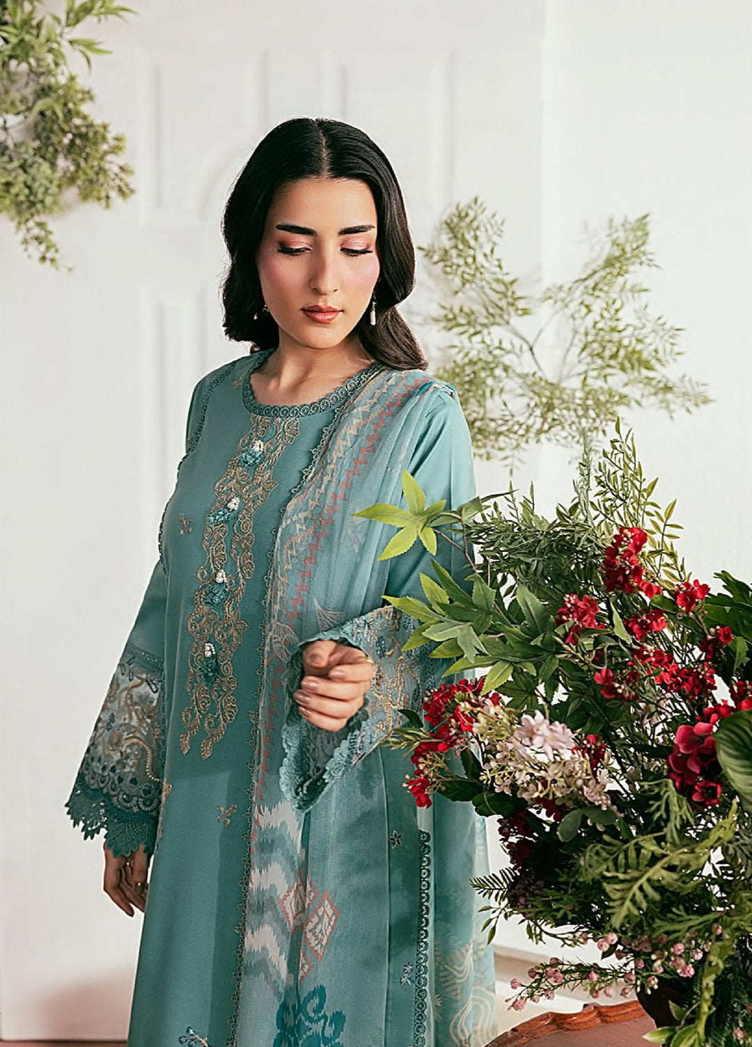 Zync by Florent Unstitched Embroidered Lawn 3 Piece Suit FL26ULZ FZ-4B - Summer Collection
