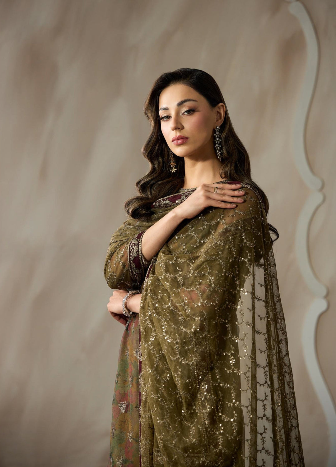 Fasana by Zarif Unstitched Embroidered Net 3 Piece Suit ZR26UF ZRF-PE-05 Zayrah - Festive Collection