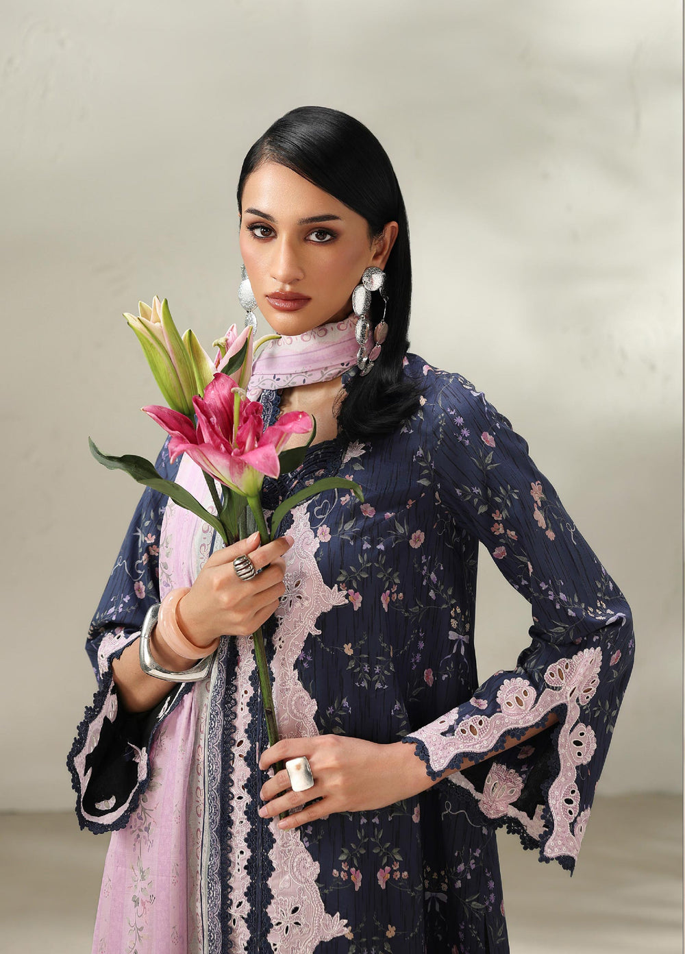 Q Prints by Qalamkar Unstitched Printed Lawn 3 Piece Suit QLK26UQL Zeena QQP-03 (A) - Summer Collection