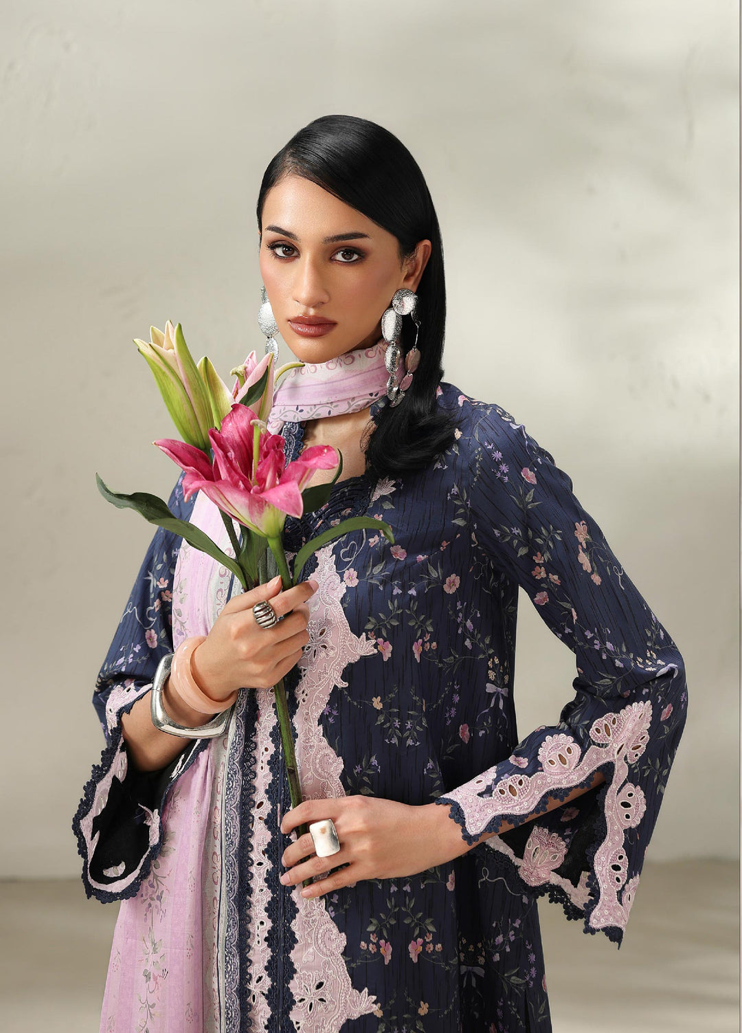 Q Prints by Qalamkar Unstitched Printed Lawn 3 Piece Suit QLK26UQL Zeena QQP-03 (A) - Summer Collection