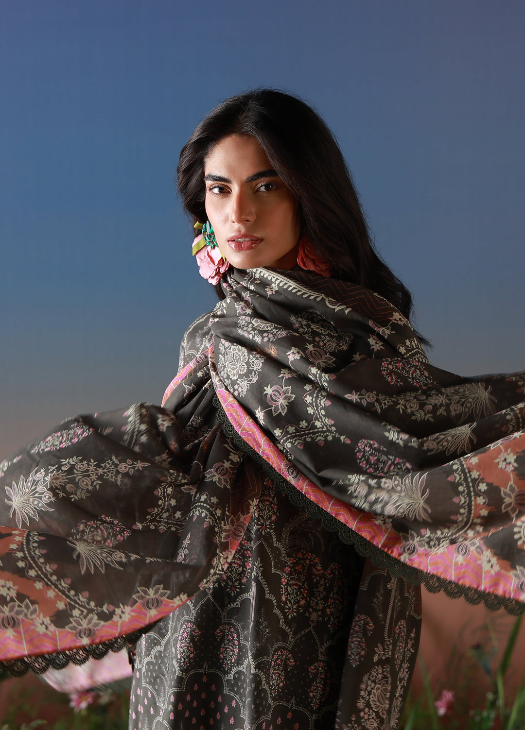 Mirha by Sahar Unstitched Printed Lawn 3 Piece Suit SS1-26-17 Shadow Lace - Summer Collection